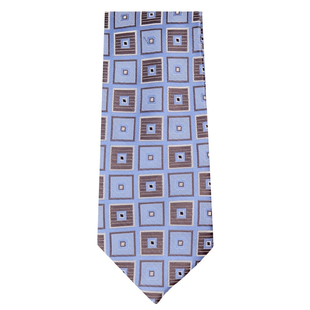 Marquis Classic Width Blue and Gray Square Patterned Tie