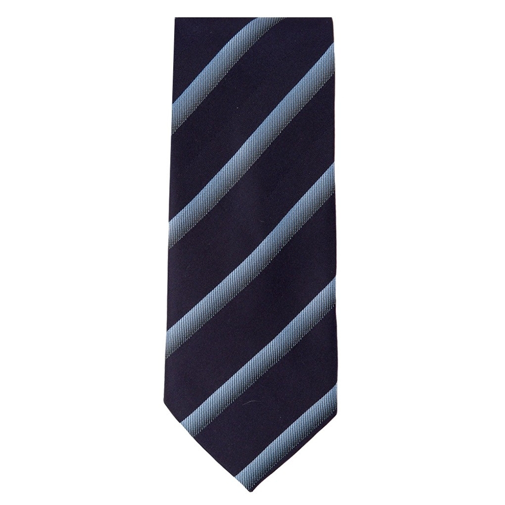 Marquis Classic Width Black and Light Blue Striped Patterned Tie