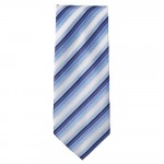 Marquis Classic Width Blue and White Striped Patterned Tie