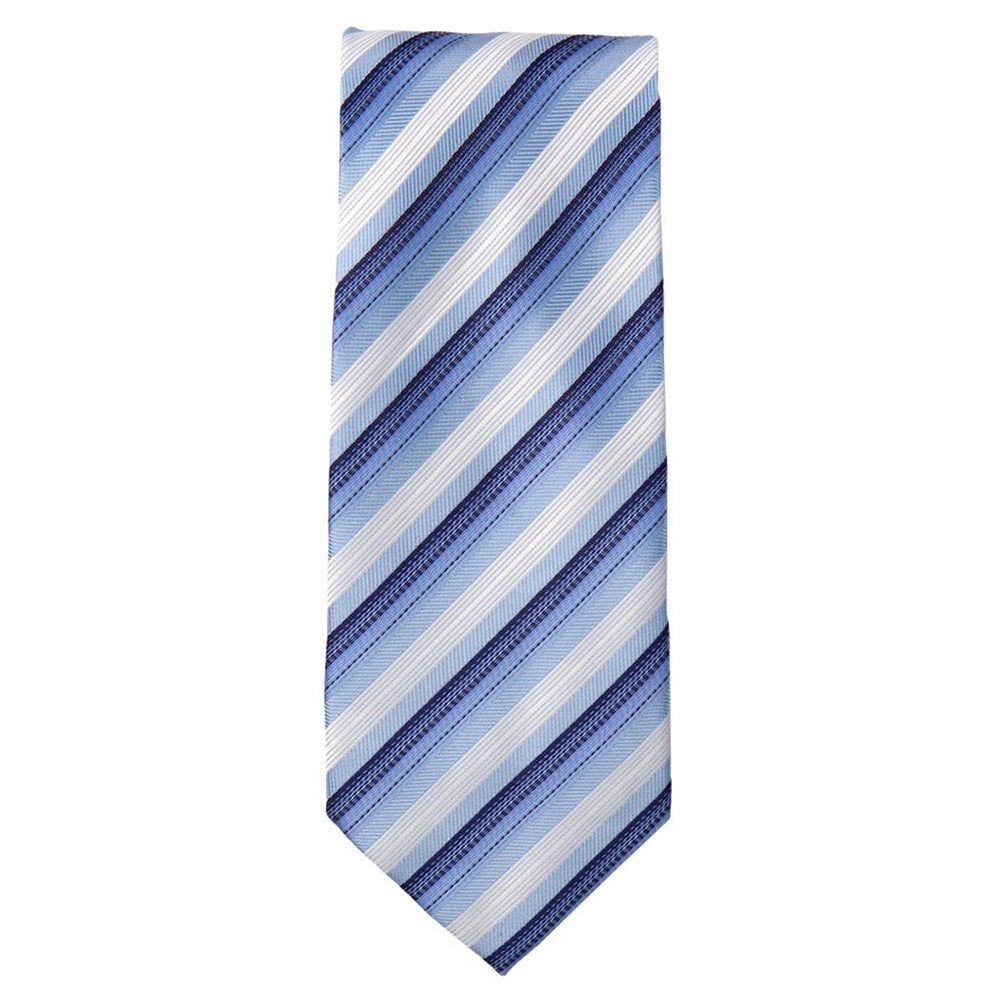 Marquis Classic Width Blue and White Striped Patterned Tie