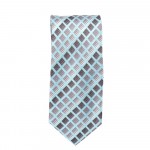 Marquis Classic Width Light Blue Checkered Patterned Tie