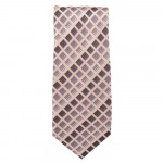 Marquis Classic Width Brown Checkered Patterned Tie