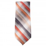 Marquis Classic Width Orange Black Gray Striped Patterned Tie