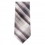 Marquis Classic Width Gray Black Cream Striped Patterned Tie