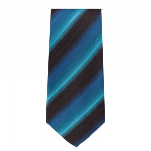 Marquis Classic Width Dark Blue and Black Striped Patterned Tie