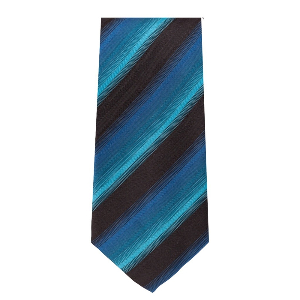 Marquis Classic Width Dark Blue and Black Striped Patterned Tie