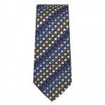 Marquis Slim Width Blue with Yellow and Light Blue Square Patterned Tie