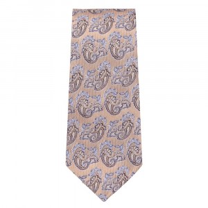 Marquis Slim Width Cream Colored Tie with Flower Pattern