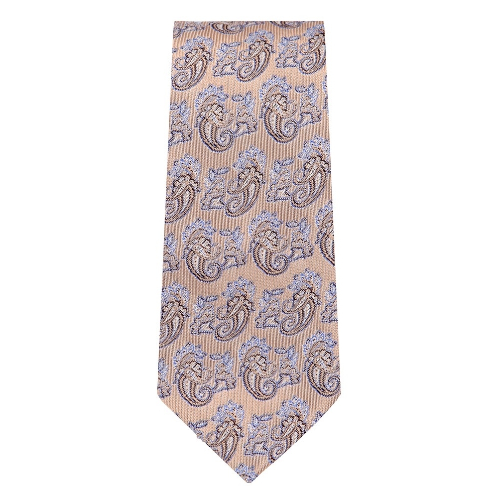 Marquis Slim Width Cream Colored Tie with Flower Pattern