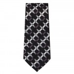 Marquis Slim Width Black and White Diagonal Patterned Tie