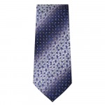 Marquis Slim Width Black and Blue Tie with Flower Pattern
