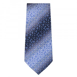 Marquis Slim Width Blue Tie with Flower Pattern