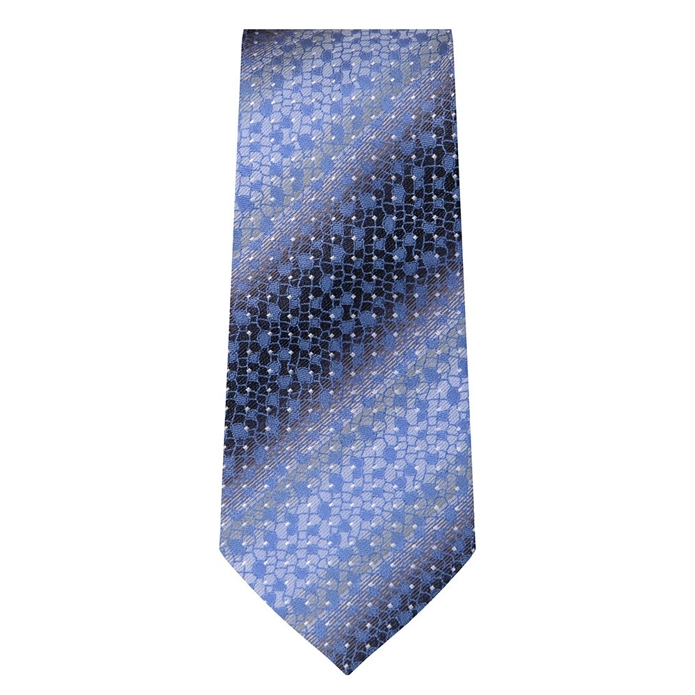 Marquis Slim Width Blue Tie with Flower Pattern