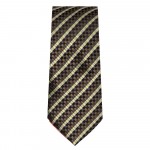 Marquis Slim Width Gold and Brown Diagonal Woven Tie