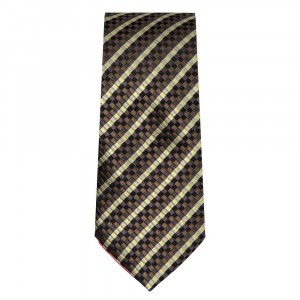 Marquis Slim Width Gold and Brown Diagonal Woven Tie
