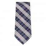 Marquis Slim Width Gray and Blue Diagonal Patterned Tie