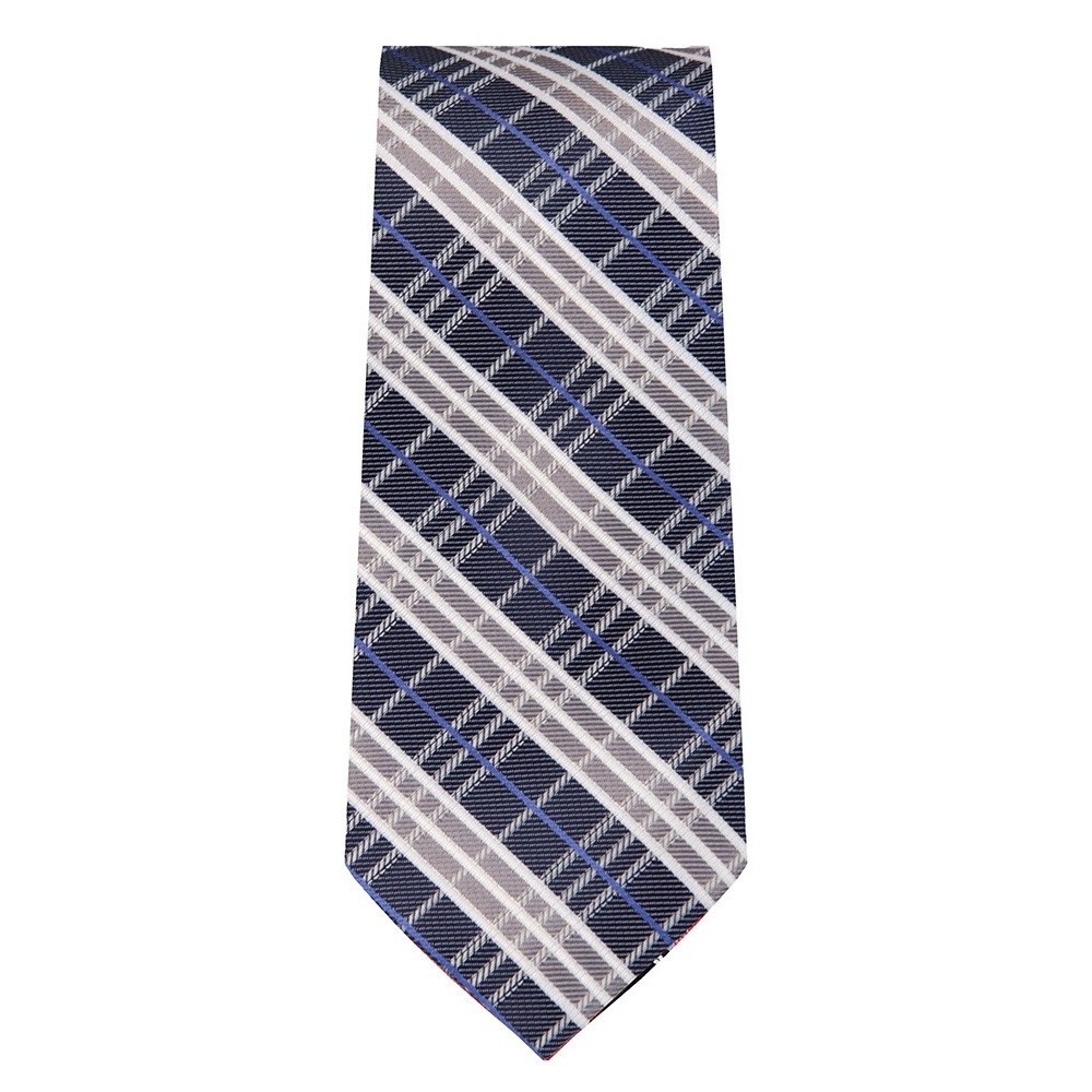 Marquis Slim Width Gray and Blue Diagonal Patterned Tie