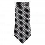 Marquis Slim Width Black and White Square Pattern Tie