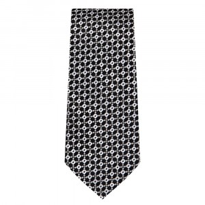 Marquis Slim Width Black and White Square Pattern Tie