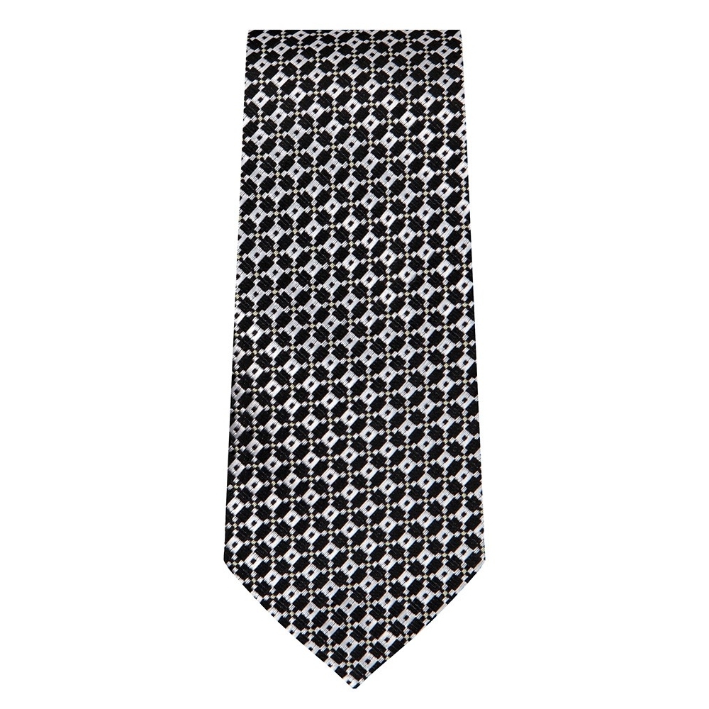 Marquis Slim Width Black and White Square Pattern Tie