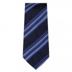 Marquis Slim Width Navy Tie with Diagonal Blue Stripes
