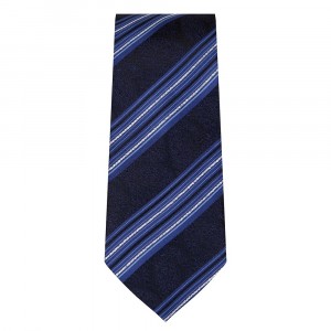 Marquis Slim Width Navy Tie with Diagonal Blue Stripes