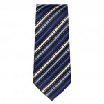 Slim Tie with Diagonal Blue Stripe Pattern
