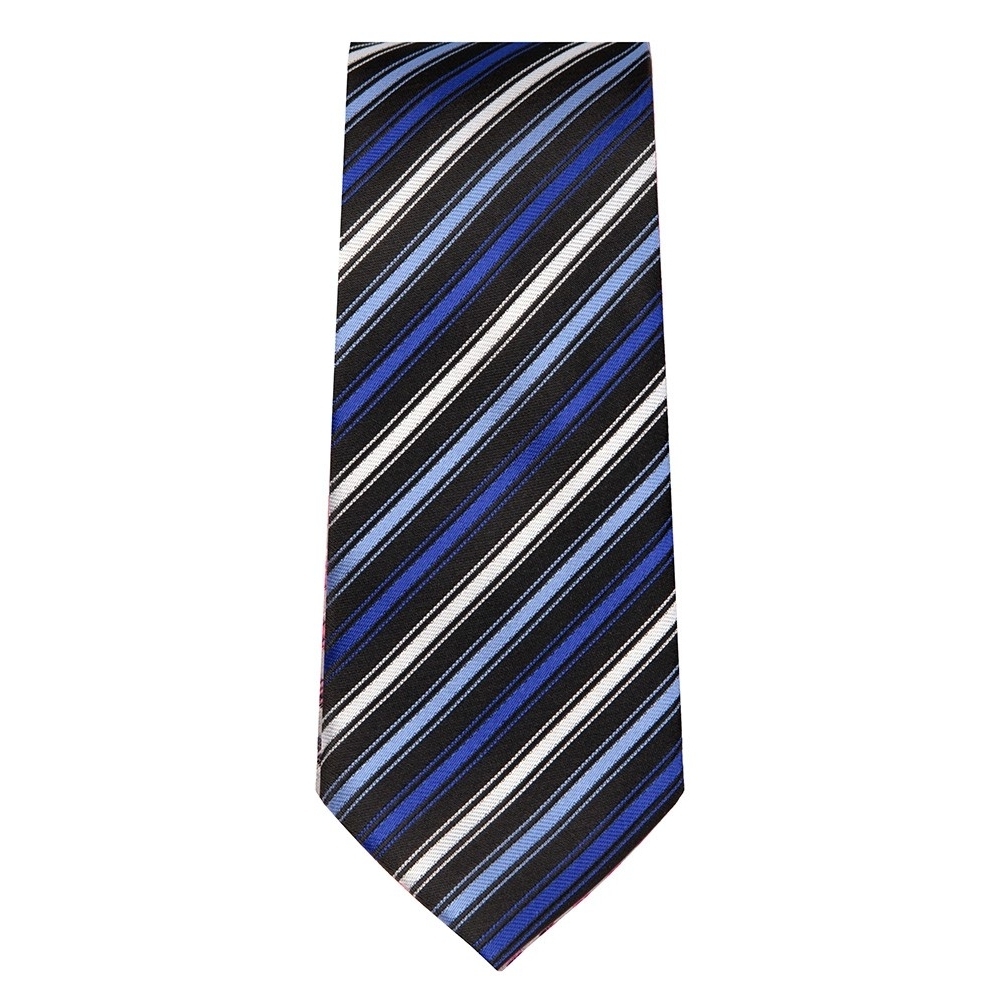 Slim Tie with Diagonal Blue Stripe Pattern