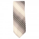 Marquis Slim Width Tan Cream Colored and Brown Striped Patterned Tie