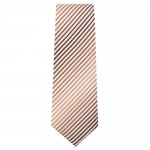 Marquis Slim Width Brown and Cream Striped Patterned Tie