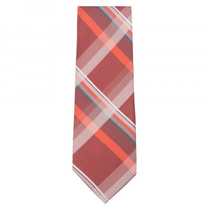 Marquis Slim Width Bold Red Striped Patterned Tie