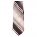 Marquis Slim Width Brown and Cream Striped Patterned Tie