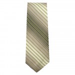 Marquis Slim Width Green Cream and Brown Striped Patterned Tie