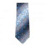 Marquis Slim Width Blue on Gray Flower Patterned Tie