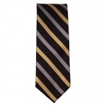 Marquis Slim Width Gold and Silver Stripes on Black Tie