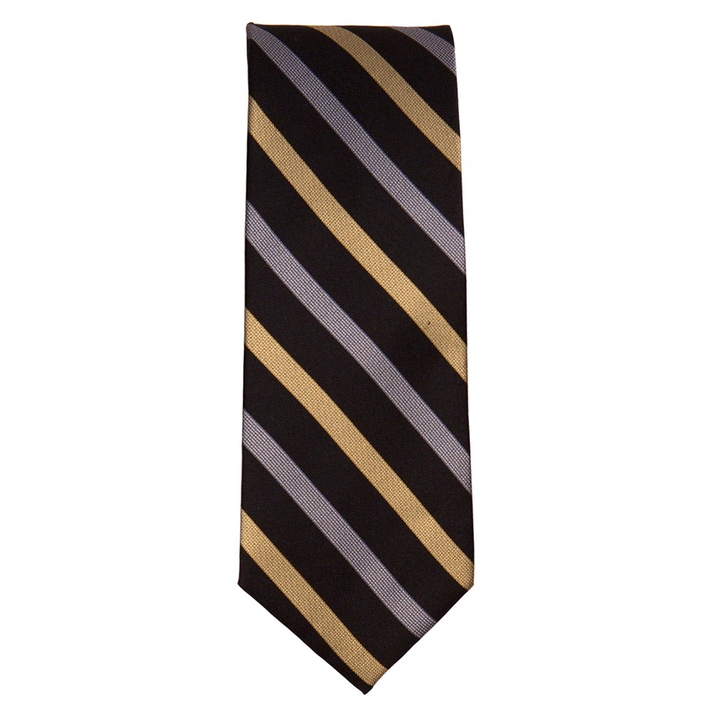 Marquis Slim Width Gold and Silver Stripes on Black Tie