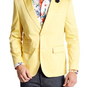 TR Premium Canary Yellow Modern-Fit Blazer-0
