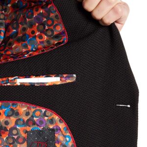 TR Premium Multi-Colored Lining Black Blazer-11608