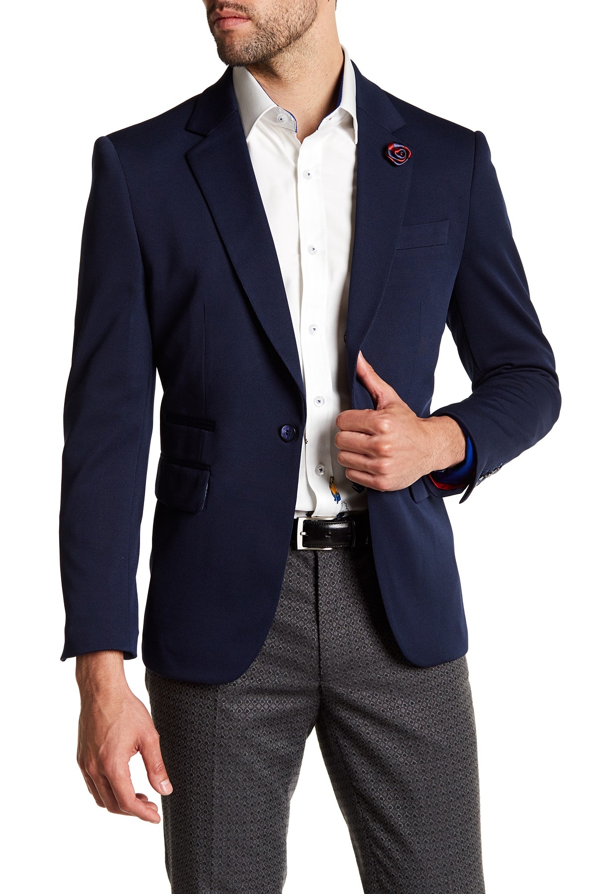 TR Premium Ocean Navy Modern-Fit Blazer-0 TR Premium Ocean Navy Modern-Fit Blazer-0