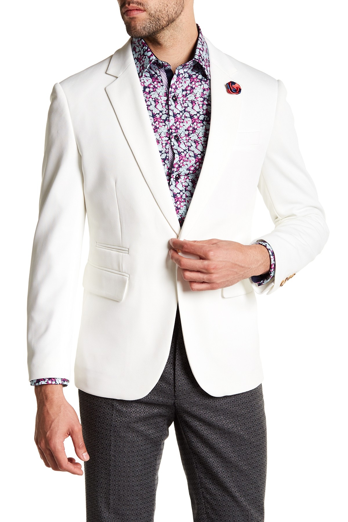 TR Premium Pure White Slim-Fit Blazer-0 TR Premium Pure White Slim-Fit Blazer-0