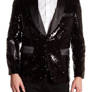 TR Premium Matte Black Sequenced Blazer-0