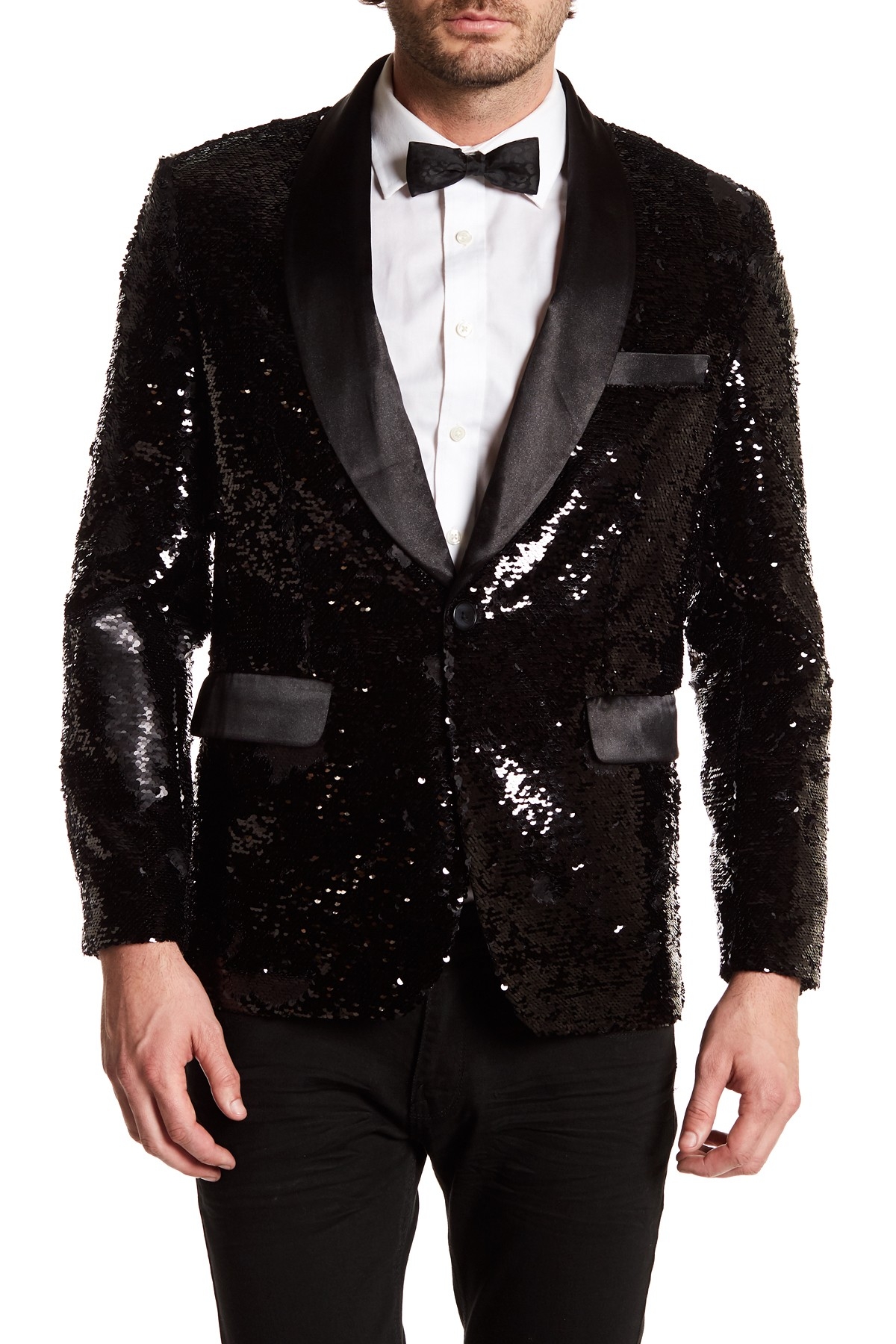 TR Premium Matte Black Sequenced Blazer-0 TR Premium Matte Black Sequenced Blazer-0