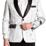 TR Premium White and Black Sequence Blazer-0