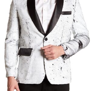 TR Premium White and Black Sequence Blazer-0