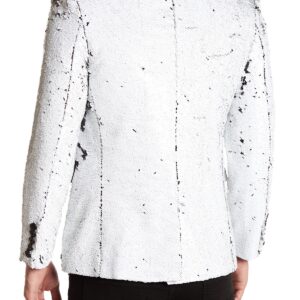 TR Premium White and Black Sequence Blazer-11582