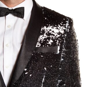 TR Premium White and Black Sequence Blazer-11581