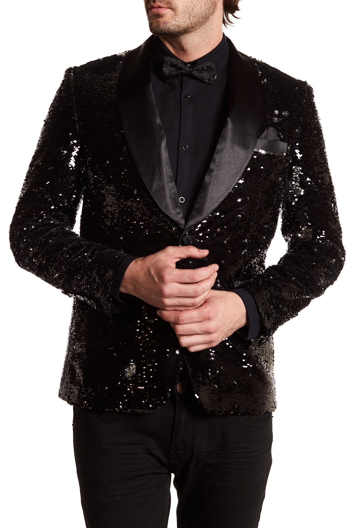 TR Premium Black and Silver Sequence blazer-0 TR Premium Black and Silver Sequence blazer-0