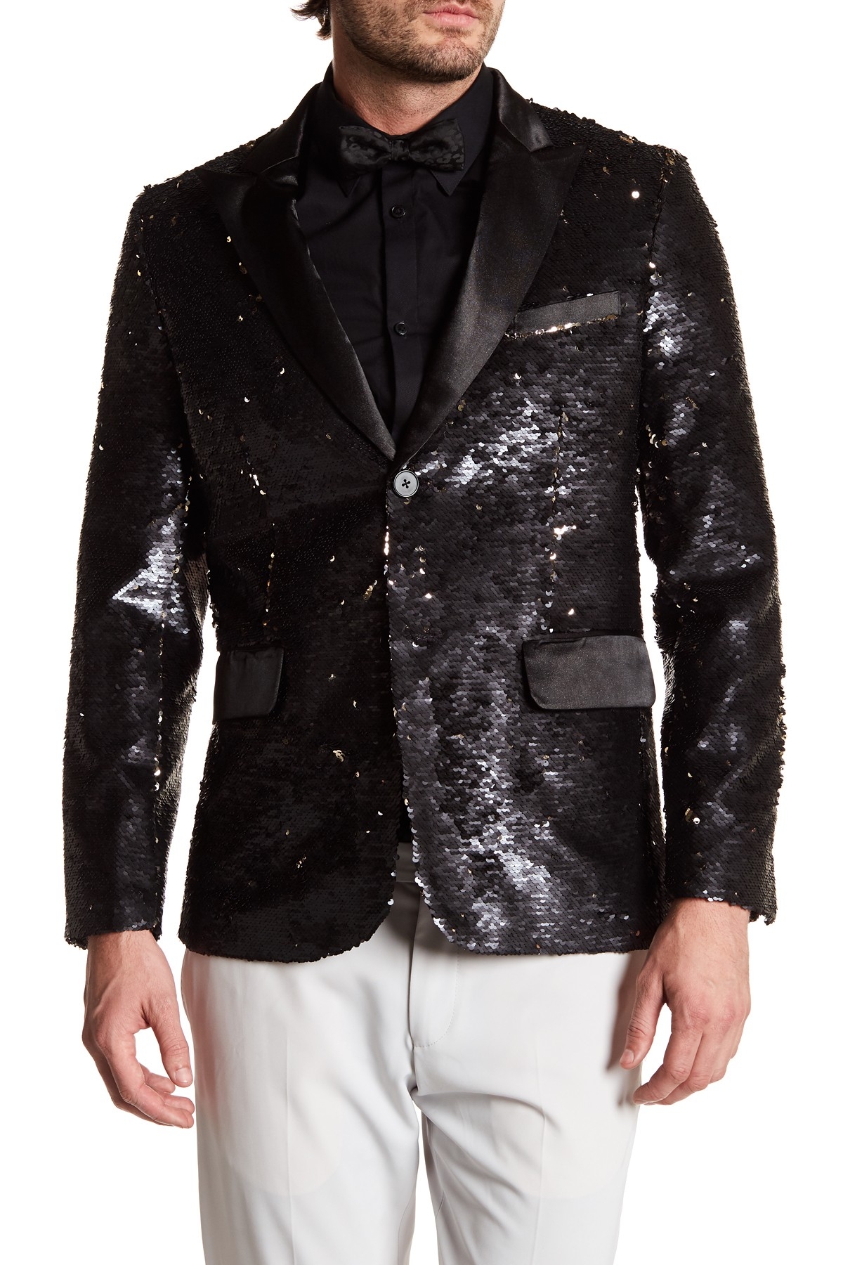 TR Premium Matte Black and Gold Sequenced Blazer-0 TR Premium Matte Black and Gold Sequenced Blazer-0