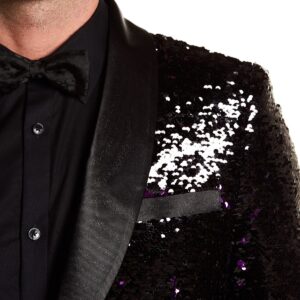 TR Premium Plum and Black Sequenced Blazer-11573