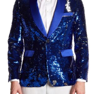 TR Premium Navy and Silver Sequence Blazer-11563